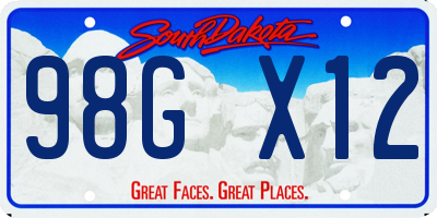 SD license plate 98GX12