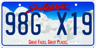 SD license plate 98GX19