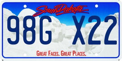 SD license plate 98GX22