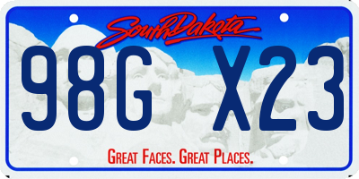SD license plate 98GX23