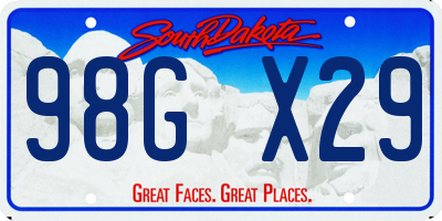 SD license plate 98GX29