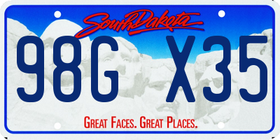 SD license plate 98GX35