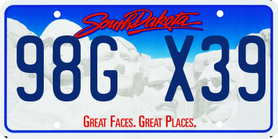 SD license plate 98GX39