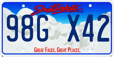 SD license plate 98GX42