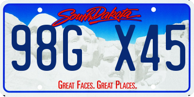SD license plate 98GX45