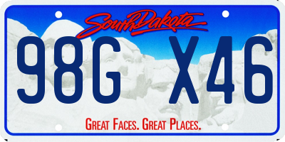 SD license plate 98GX46