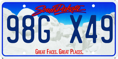 SD license plate 98GX49