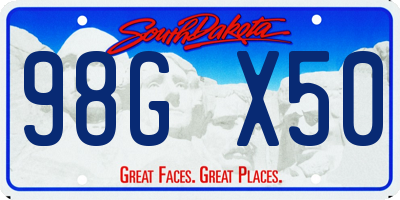 SD license plate 98GX50