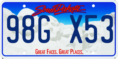 SD license plate 98GX53