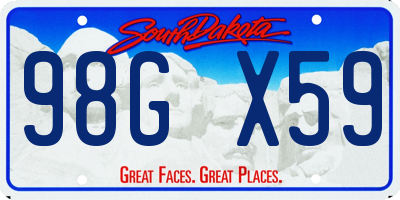 SD license plate 98GX59