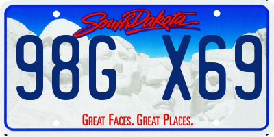 SD license plate 98GX69