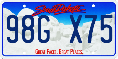 SD license plate 98GX75
