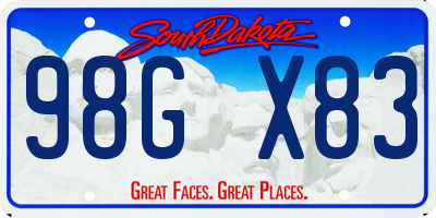 SD license plate 98GX83