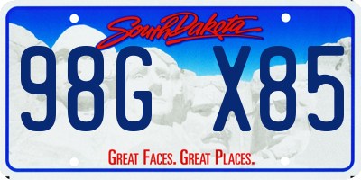 SD license plate 98GX85
