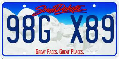 SD license plate 98GX89