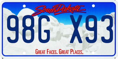 SD license plate 98GX93