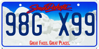 SD license plate 98GX99