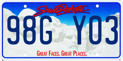 SD license plate 98GY03