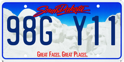 SD license plate 98GY11