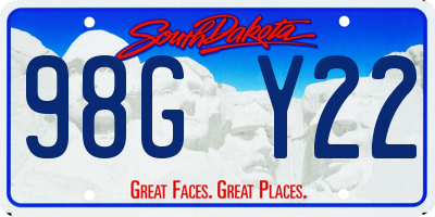 SD license plate 98GY22