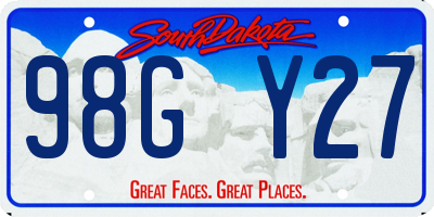 SD license plate 98GY27