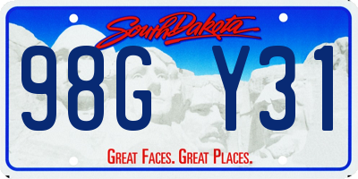 SD license plate 98GY31