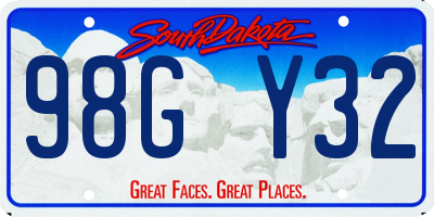 SD license plate 98GY32
