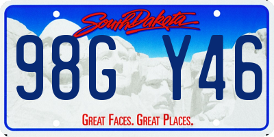 SD license plate 98GY46