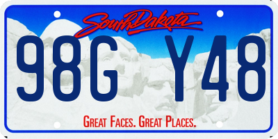 SD license plate 98GY48