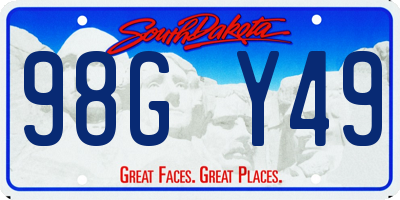SD license plate 98GY49