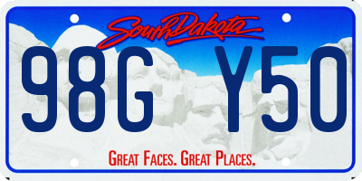 SD license plate 98GY50