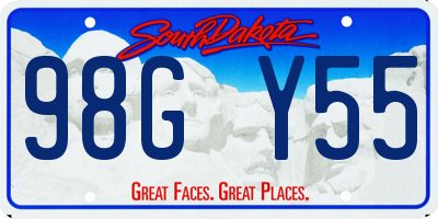 SD license plate 98GY55