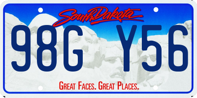 SD license plate 98GY56