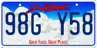 SD license plate 98GY58