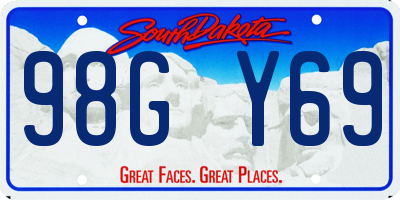 SD license plate 98GY69