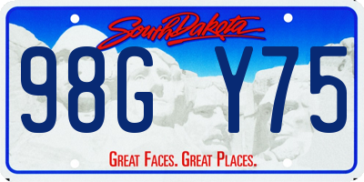 SD license plate 98GY75