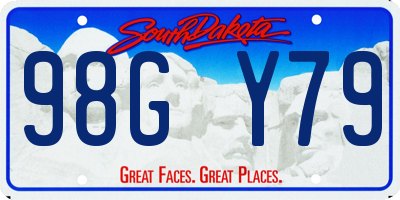 SD license plate 98GY79