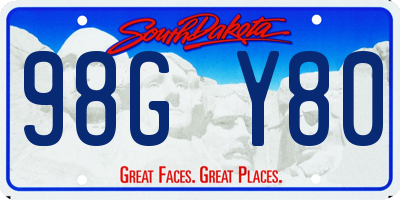 SD license plate 98GY80