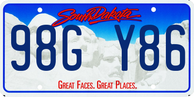 SD license plate 98GY86