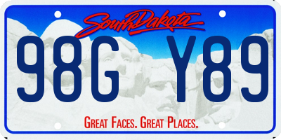 SD license plate 98GY89