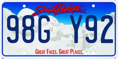 SD license plate 98GY92