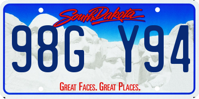 SD license plate 98GY94
