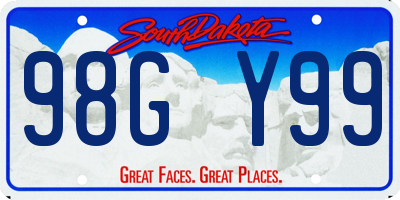 SD license plate 98GY99