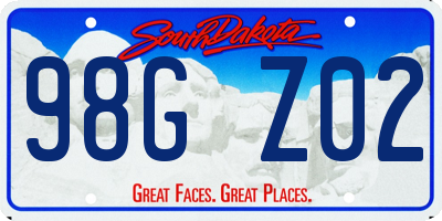 SD license plate 98GZ02