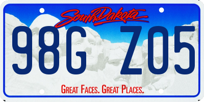 SD license plate 98GZ05