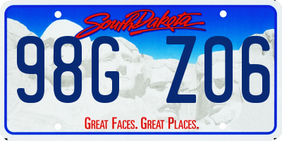 SD license plate 98GZ06