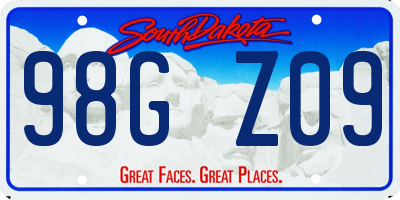 SD license plate 98GZ09