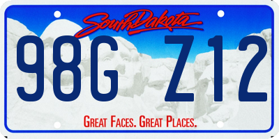 SD license plate 98GZ12