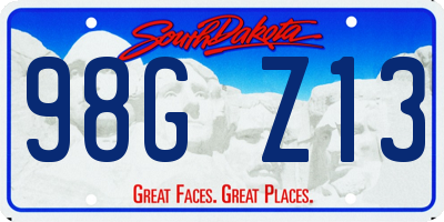 SD license plate 98GZ13