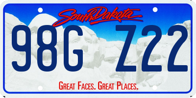 SD license plate 98GZ22